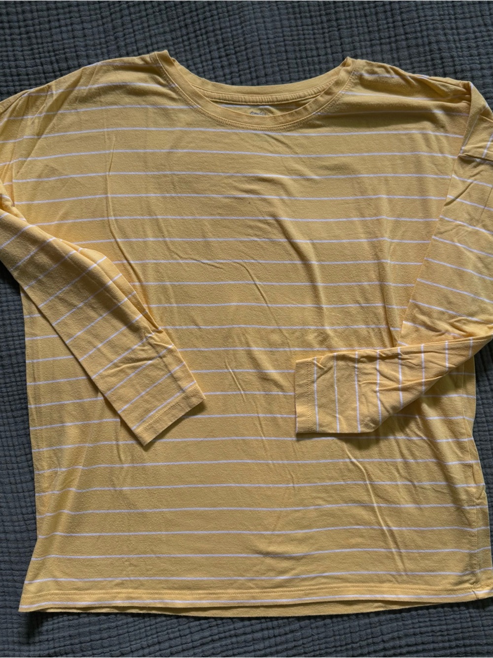 Banana Republic Yellow and White Striped Long Sleeve Tee